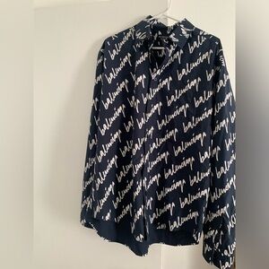 BALENCIAGA UNISEX LONG SLEEVE BUTTON UP COLLARD SHIRT OR DRESS SIZE XL